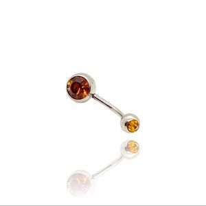 Belly Ring CZ honey Topaz Gem